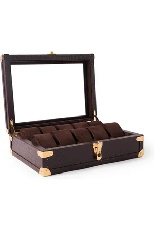 Rapport London 10-Piece Croc-Effect Leather Watch Box