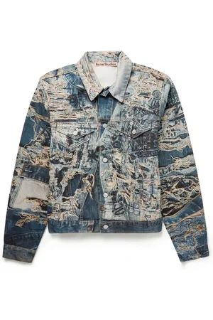 Acne Studios Rye Cropped Printed Denim Jacket