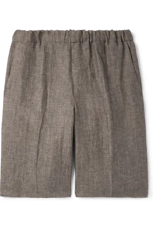PIACENZA 1733 Straight-Leg Herringbone Linen Shorts