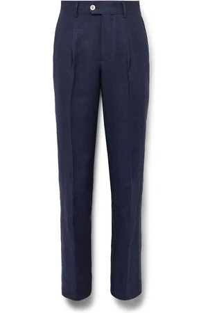 Brunello Cucinelli Slim-Fit Pleated Linen Suit Trousers
