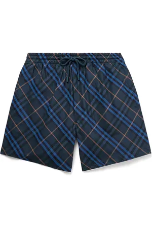 Burberry Straight-Leg Mid-Length Checked Swim Shorts