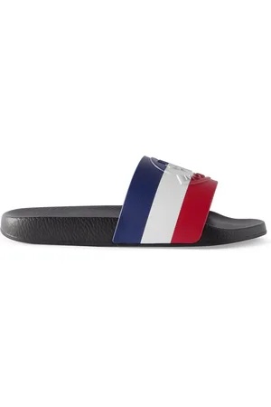 Moncler Basile Logo-Embossed Striped Rubber Slides