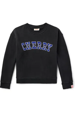 CHERRY LOS ANGELES Vintage Athletic Logo-Appliquéd Garment-Dyed Cotton-Jersey Sweatshirt