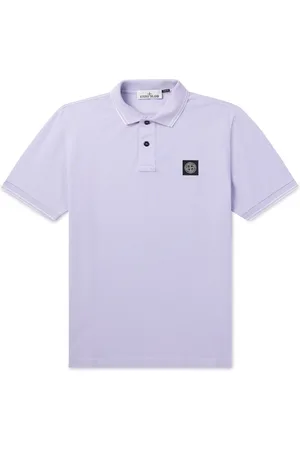 Stone Island Logo-Appliquéd Cotton-Blend Piqué Polo Shirt