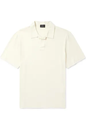 BRIONI Linen, Cotton and Silk-Blend Polo Shirt