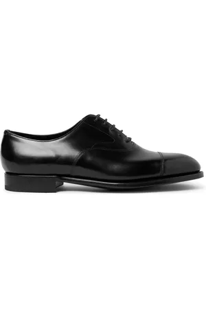 EDWARD GREEN Chelsea Cap-Toe Burnished-Leather Oxford Shoes