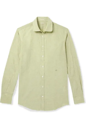 MASSIMO ALBA Cutaway-Collar Linen and Cotton-Blend Shirt