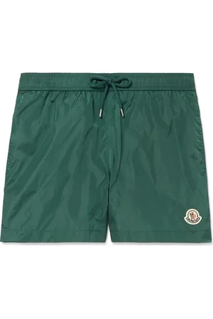 Moncler Straight-Leg Mid-Length Logo-Appliquéd Swim Shorts