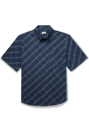 Burberry Button-Down Collar Checked Cotton Oxford Shirt