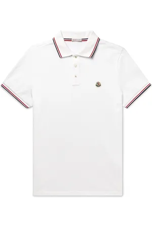Moncler Logo-Appliquéd Striped Cotton-Piqué Polo Shirt