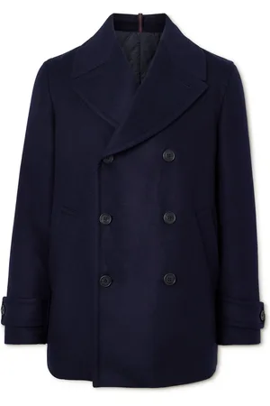 Incotex Montedoro Double-Breasted Padded Wool-Felt Peacoat
