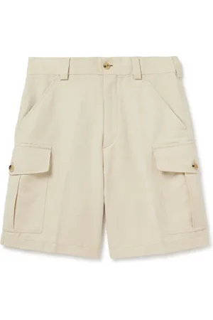 Loro Piana Bizen Wide-Leg Cotton and Linen-Blend Canvas Cargo Shorts