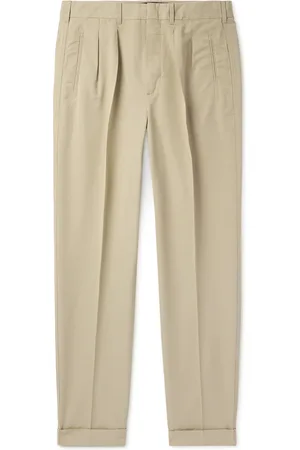 Tom Ford Straight-Leg Pleated Cotton and Silk-Blend Poplin Trousers