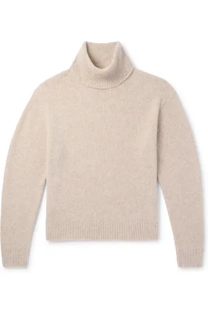 Tom Ford Ribbed Brushed Cashmere and Silk-Blend Rollneck Sweater