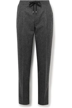 DE PETRILLO Tapered Wool-Blend Drawstring Trousers