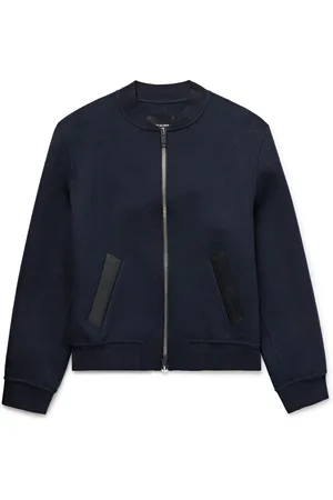 YVES SALOMON Leather-Trimmed Wool and Cashmere-Blend Felt Bomber Jacket