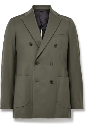 ALTEA Lloyd Slim-Fit Double-Breasted Worsted Virgin Wool-Blend Twill Blazer