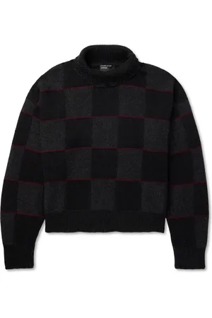 ENFANTS RICHES DEPRIMES Venetian Checked Intarsia-Knit Cashmere Rollneck Sweater