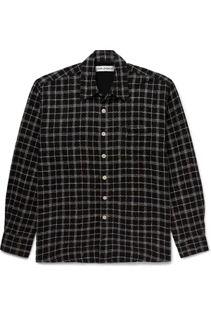 OUR LEGACY Above Checked Cotton and Linen-Blend Overshirt