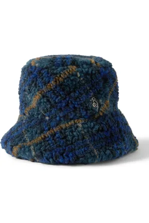 Burberry Logo-Appliquéd Checked Wool-Blend Fleece Bucket Hat