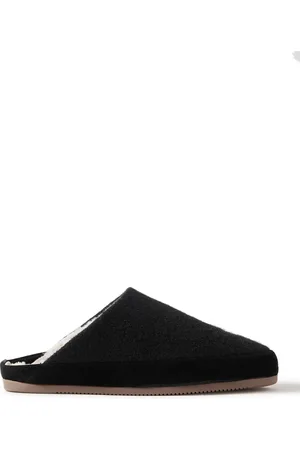 Mulo Suede-Trimmed Shearling-Lined Wool Slippers