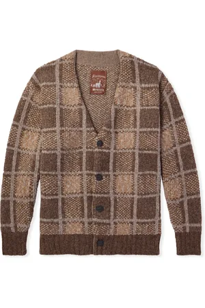 MONITALY Alpaguan Checked Knitted Cardigan