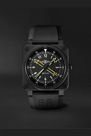 Bell & Ross BR 03-92 Radiocompass Limited Edition Automatic 42mm Ceramic and Rubber Watch, Ref. No. BR0392-RCO-CE/SRB
