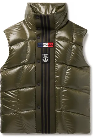Moncler Adidas Originals Bozon Tech Jersey-Trimmed Quilted Glossed-Shell Down Gilet