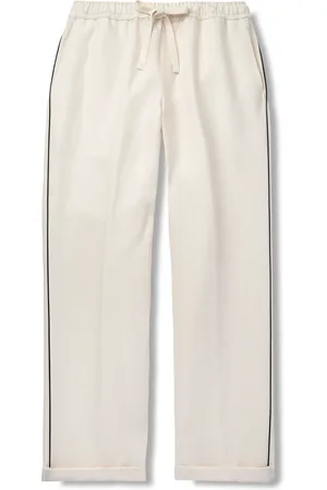 Dolce & Gabbana Straight-Leg Piped Linen and Silk-Blend Trousers