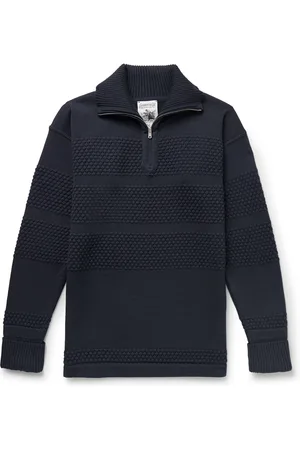 S.N.S. HERNING Fisherman Virgin Wool Half-Zip Sweater