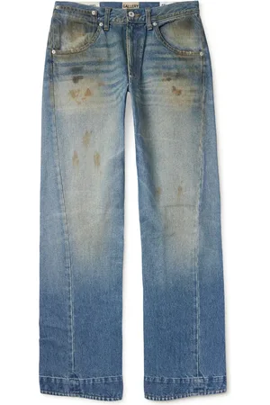 GALLERY DEPT. Zip Straight-Leg Distressed Jeans