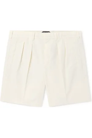 Tom Ford Straight-Leg Pleated Cotton and Silk-Blend Poplin Shorts