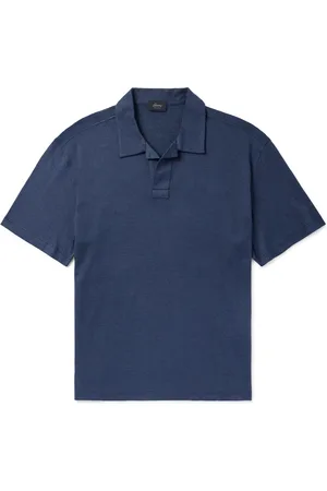 BRIONI Linen, Cotton and Silk-Blend Polo Shirt