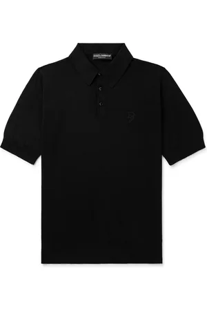 Dolce & Gabbana Logo-Embroidered Silk Polo Shirt
