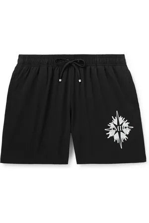 AMIRI Starburst Straight-Leg Mid-Length Logo-Print Swim Shorts