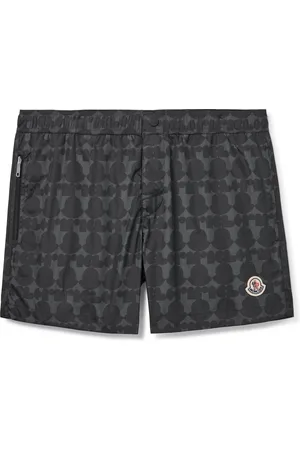 Moncler Straight-Leg Short-Length Monogrammed Swim Shorts
