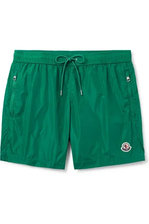 Moncler Straight-Leg Mid-Length Logo-Appliquéd Swim Shorts