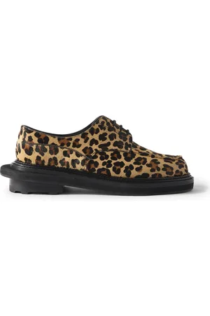 J.M. Weston Sacai Golf Leopard-Print Calf Hair Derby Shoes