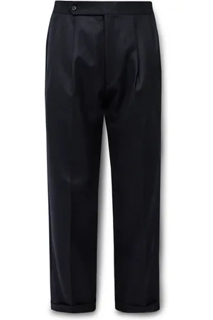 Kaptain Sunshine Wide-Leg Pleated Wool-Twill Suit Trousers