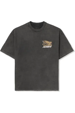 AMIRI Vintage Pegasus Oversized Distressed Logo-Print Cotton-Jersey T-Shirt
