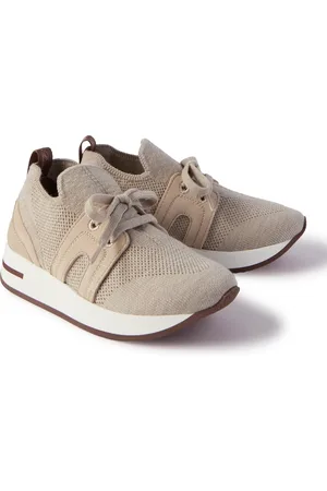Loro Piana Walk Leather- and Suede-Panelled Mesh Sneakers