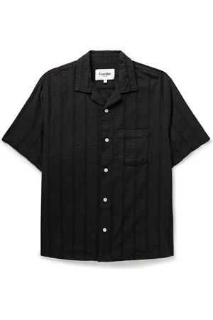 Corridor Camp-Collar Striped Cotton-Seersucker Shirt