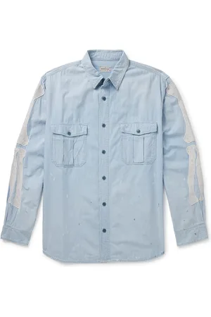 KAPITAL Embroidered Cotton-Chambray Shirt