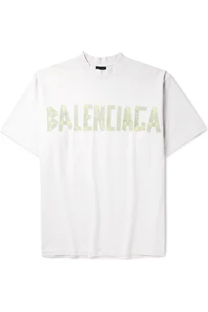 Balenciaga Oversized Distressed Logo-Print Cotton-Jersey T-Shirt