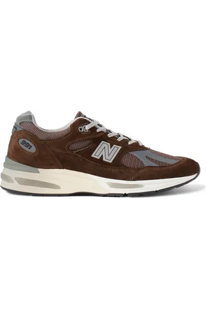 New Balance 991v2 Leather-Trimmed Suede and Mesh Sneakers