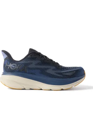 Hoka One One Clifton 9 Rubber-Trimmed Mesh Running Sneakers