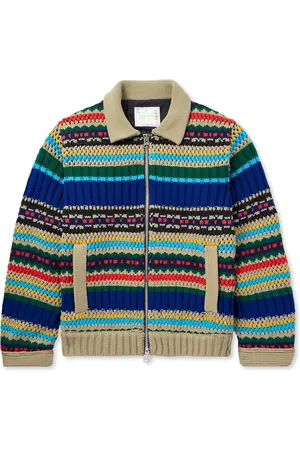 SACAI Striped Knitted Cardigan
