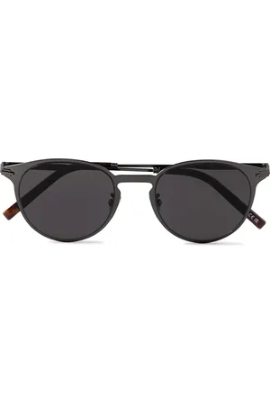 Dior DiorBlackSuit R8U Round-Frame Gunmetal Sunglasses