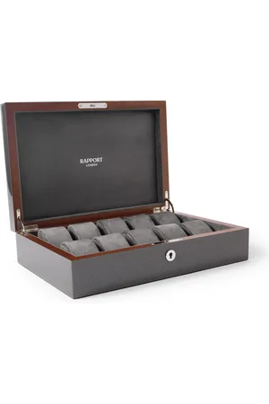 Rapport London Carbon Fiber and Wood 10-Piece Watch Box