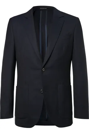 RICHARD JAMES Navy Spirit Slim-Fit Wool-Hopsack Blazer